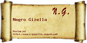 Negro Gizella névjegykártya